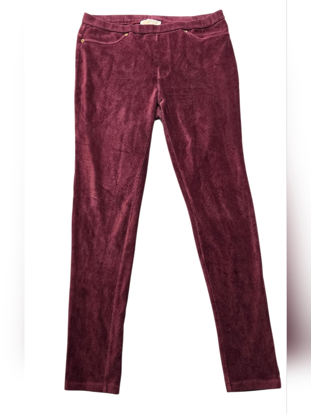 MICHAEL Michael Kors Maroon Velvet-Look Leggings